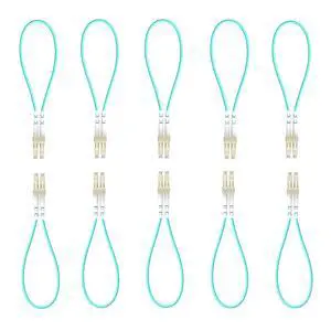 10pack LC to LC OM3 10Gb Multimode Fiber Optic Loopback, Durable Pull Ring Design for Network Testing and Maintenance 10pack LC to LC OM3 10Gb Multimode Fiber Optic Loopback, Durable Pull Ring Design for Network Testing and Maintenance