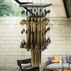 Outdoor Indoor l Tube Wind Chime with Copper Bell Large Windchimes For Yard Patio Garden Terrace Decoration 80cm Outdoor Indoor l Tube Wind Chime with Copper Bell Large Windchimes For Yard Patio Garden Terrace Decoration 80cm