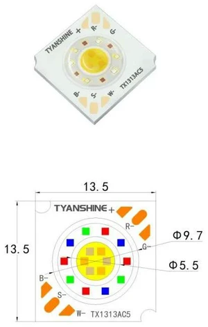 1pcs TX-1313RGBWS20 20W RGBWW 5-in-1 COB LED Chip For Stage Light Spotlight Downlight Lighting Accessories 1pcs TX-1313RGBWS20 20W RGBWW 5-in-1 COB LED Chip For Stage Light Spotlight Downlight Lighting Accessories
