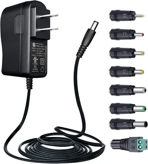 UL Listed 12V 1A 10ft Power Supply Adapter with 8 Tips AC to DC 12W 12V 1000mA 800mA 500mA Replacement Power Cord for CCTV Security Camera DVR LED Strips Router Speaker LED Mirror Desk Lamp and More UL Listed 12V 1A 10ft Power Supply Adapter with 8 Tips AC to DC 12W 12V 1000mA 800mA 500mA Replacement Power Cord for CCTV Security Camera DVR LED Strips Router Speaker LED Mirror Desk Lamp and More