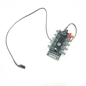 Power SATA 1 to 10 Port 4Pin PWM Controller Hub For Computer Host Case Mainboard GPU CPU Control Cooling Fan Power SATA 1 to 10 Port 4Pin PWM Controller Hub For Computer Host Case Mainboard GPU CPU Control Cooling Fan