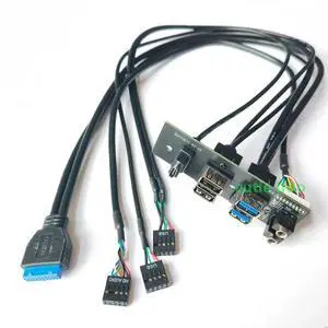 Computer Motherboard Extension Front Panel Cable 19Pin 9Pin To Type-C 2-Port USB 2.0 3.0 HD Audio 3.5mm Mic Speaker Socket Cord Computer Motherboard Extension Front Panel Cable 19Pin 9Pin To Type-C 2-Port USB 2.0 3.0 HD Audio 3.5mm Mic Speaker Socket Cord