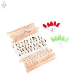 50pcs 1K 10K 100K 220 Ohm 1/4W l Film Resistor and Led KIT for for Raspberry Pi / for 50pcs 1K 10K 100K 220 Ohm 1/4W l Film Resistor and Led KIT for for Raspberry Pi / for