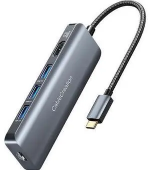 CableCreation USB-C Hub 4K 60Hz, 5-in-1 USB C Multiport Adapter with HDMI and 3 USB 3.0 Ports, 100W Power Delivery, Compatible with MacBook Pro, MacBook Air, M-ac Mini, iPad Pro, XPS CableCreation USB-C Hub 4K 60Hz, 5-in-1 USB C Multiport Adapter with HDMI and 3 USB 3.0 Ports, 100W Power Delivery, Compatible with MacBook Pro, MacBook Air, M-ac Mini, iPad Pro, XPS