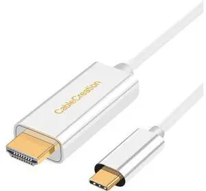USBC to HDMI Cable 6FT, CableCreation USB Type C to HDMI 4K Cable Adapter, Compatible with MacBook Pro 2020/2019, Mac Mini, iMac 2017, Chromebook Pixel, XPS 13, Galaxy S20/S10, 1.8M White USBC to HDMI Cable 6FT, CableCreation USB Type C to HDMI 4K Cable Adapter, Compatible with MacBook Pro 2020/2019, Mac Mini, iMac 2017, Chromebook Pixel, XPS 13, Galaxy S20/S10, 1.8M White