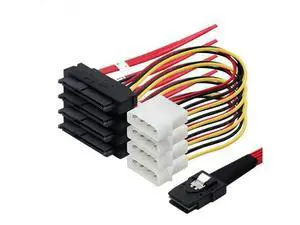 MINI SAS SFF-8087 to 4 Ports SAS 8482 connection Cable with POWER server MINI SAS SFF-8087 to 4 Ports SAS 8482 connection Cable with POWER server