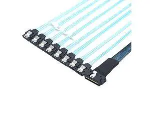 PCI-E SAS 4.0 LP Low profile SFF-8654 8i 74pin to 8X SATA 7Pin Straight Server internal connection Cable PCI-E SAS 4.0 LP Low profile SFF-8654 8i 74pin to 8X SATA 7Pin Straight Server internal connection Cable