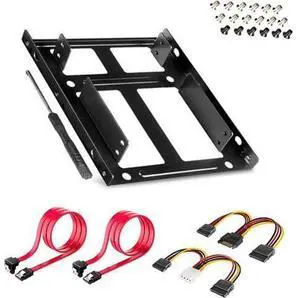 SSD/HDD Metal Mounting Bracket kit 2.5 to 3.5 Convert Any 2.5 inch Solid State Drive/HDD Into One 3.5 inch Drive Bay SSD/HDD Metal Mounting Bracket kit 2.5 to 3.5 Convert Any 2.5 inch Solid State Drive/HDD Into One 3.5 inch Drive Bay
