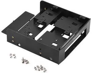 5.25'' to 3.5''/ 2.5'' Bay Adapter 5.25" Floppy-Drive to Dual 2.5 x 3.5 HDD/SSD Bay Cover Computer Mounting Bracket Kit for PC 5.25'' to 3.5''/ 2.5'' Bay Adapter 5.25" Floppy-Drive to Dual 2.5 x 3.5 HDD/SSD Bay Cover Computer Mounting Bracket Kit for PC