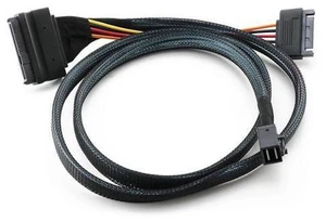 Mini SAS SFF 8643 to U.2 SFF-8639 Cable with 15 Pin Female SATA Connector SSD Power Cable Wire 12Gb/S 1.64ft Mini SAS SFF 8643 to U.2 SFF-8639 Cable with 15 Pin Female SATA Connector SSD Power Cable Wire 12Gb/S 1.64ft