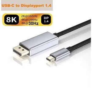 Thunderbolt 3 USB C to Displayport 1.4 cable 8K 4K 144Hz 2K 165Hz USB 3.1 Type C to DP cable Thunderbolt 3 USB C to Displayport 1.4 cable 8K 4K 144Hz 2K 165Hz USB 3.1 Type C to DP cable