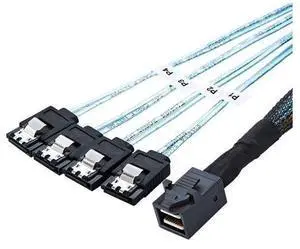 Internal 12G HD Mini SAS SFF-8643 to 4 x SATA Cable Hard Drive Cable,HD Mini SAS Host/Controller to 4 SATA Target/Backplane Internal 12G HD Mini SAS SFF-8643 to 4 x SATA Cable Hard Drive Cable,HD Mini SAS Host/Controller to 4 SATA Target/Backplane