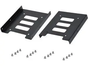 SSD Metal Mounting Bracket 2.5 to 3.5 Hard Drive Bracket Kit Adapter SSD HDD Holder with Screws (2 Pack) SSD Metal Mounting Bracket 2.5 to 3.5 Hard Drive Bracket Kit Adapter SSD HDD Holder with Screws (2 Pack)