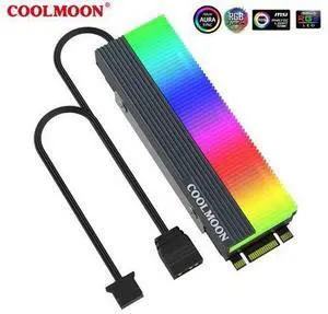 Colorful ARGB M2 SSD Heatsink 5V 3Pin NVME NGFF M.2 2280 Solid State Drive Hard Disk Cooling Radiator Heat Sink Cooler Vest Aluminum Heat Sink with Thermal Pad Colorful ARGB M2 SSD Heatsink 5V 3Pin NVME NGFF M.2 2280 Solid State Drive Hard Disk Cooling Radiator Heat Sink Cooler Vest Aluminum Heat Sink with Thermal Pad