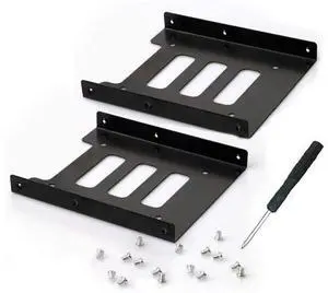 Pro-trade 2 Pcs SSD/HDD Mounting Bracket 2.5 to 3.5 Adapter Metal Holder 2.5 to 3.5 Converts Hard Drive Bay Notebook to Desktop for PC, with 16 Fixing Screws and 1 Screwdriver (Black) Pro-trade 2 Pcs SSD/HDD Mounting Bracket 2.5 to 3.5 Adapter Metal Holder 2.5 to 3.5 Converts Hard Drive Bay Notebook to Desktop for PC, with 16 Fixing Screws and 1 Screwdriver (Black)