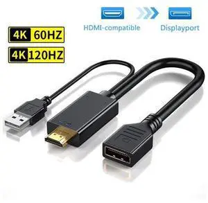HDMI-Compatible To Displayport Converter Cable 4K HD2.0 Adapter For PC TV Box Xbox PS4 PS5 Laptop Projector HD To DP Cable HDMI-Compatible To Displayport Converter Cable 4K HD2.0 Adapter For PC TV Box Xbox PS4 PS5 Laptop Projector HD To DP Cable
