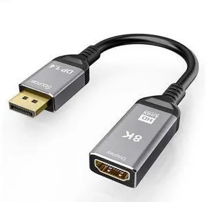 CableDeconn DisplayPort 1.4 to HDMI 2.1 Ultra HD 8K Male to Female Cable 0.25m Converter 8K@60Hz 4K@120Hz Directional Compatible with DisplayPort PC and HDMI Displays Tvs CableDeconn DisplayPort 1.4 to HDMI 2.1 Ultra HD 8K Male to Female Cable 0.25m Converter 8K@60Hz 4K@120Hz Directional Compatible with DisplayPort PC and HDMI Displays Tvs