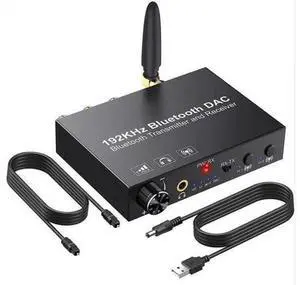192KHz DAC Digital to Analog Audio Converter Bluetooth5.0 Transmitter Receiver with aptX HD aptx Low Latency Wireless Audio Adapter 192KHz DAC Digital to Analog Audio Converter Bluetooth5.0 Transmitter Receiver with aptX HD aptx Low Latency Wireless Audio Adapter