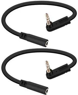 3.5mm Flat Extension Audio Cable,90 Degree 3.5mm Male to Female Flat Headphone Jacks Audio Cable for Car Audio Systems,Home Speakers,Phones,2Pack(0.15M/0.49FT) 3.5mm Flat Extension Audio Cable,90 Degree 3.5mm Male to Female Flat Headphone Jacks Audio Cable for Car Audio Systems,Home Speakers,Phones,2Pack(0.15M/0.49FT)