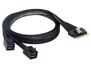 PCI-E Ultraport Slimline SAS Slim 4.0 SFF-8654 8i 74pin to Dual SFF-8643 4i Mini SAS HD Cable PCI-Express PCI-E Ultraport Slimline SAS Slim 4.0 SFF-8654 8i 74pin to Dual SFF-8643 4i Mini SAS HD Cable PCI-Express