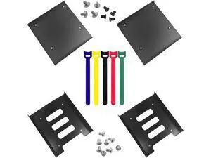4 Pack SSD Mounting Bracket Kit 2.5 to 3.5 Drive Bay Metal Mounting Bracket Adapter Hard Drive Holder with 10 Assorted Colors Reusable Cord Organizer 4 Pack SSD Mounting Bracket Kit 2.5 to 3.5 Drive Bay Metal Mounting Bracket Adapter Hard Drive Holder with 10 Assorted Colors Reusable Cord Organizer