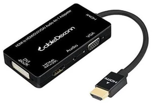 Multiport 4-in-1 HDMI to HDMI DVI 4K VGA Adapter Cable with Audio Output Adapter Converter (Black) Multiport 4-in-1 HDMI to HDMI DVI 4K VGA Adapter Cable with Audio Output Adapter Converter (Black)