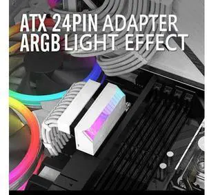 ATX 24Pin To 90 Degree Power Supply Cable Connectors Computer Parts Motherboard Power Connectors 5V 3-pin ARGB DIY Mounting ATX 24Pin To 90 Degree Power Supply Cable Connectors Computer Parts Motherboard Power Connectors 5V 3-pin ARGB DIY Mounting
