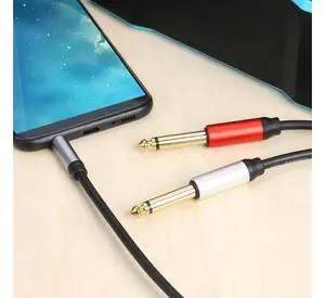 1.8m 3.5mm To Double 6.35mm TRS Cable Gold Plated 3.5mm TRS To 6.35mm TS Adapter Audio Stereo Cable for Mixer Amplifier Speaker 1.8m 3.5mm To Double 6.35mm TRS Cable Gold Plated 3.5mm TRS To 6.35mm TS Adapter Audio Stereo Cable for Mixer Amplifier Speaker