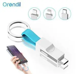 Portable 3in 1 USB Cable Mini Keychain Micro USB Type C Fast Charger Sync 2A Travel Short Cables Charging Cable Portable 3in 1 USB Cable Mini Keychain Micro USB Type C Fast Charger Sync 2A Travel Short Cables Charging Cable