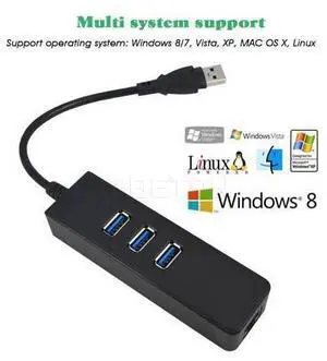 3Ports USB 3.0 Hub To RJ45 Gigat 10/100/1000 Mbps Network Converter USB Gigat Ethernet Adapter For Windows Mac 3Ports USB 3.0 Hub To RJ45 Gigat 10/100/1000 Mbps Network Converter USB Gigat Ethernet Adapter For Windows Mac