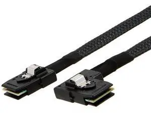 Mini SAS Cable, SFF-8087 to SFF-8087 Straight to Right Angle High-Speed Data Transfer for SAS/RAID Controllers, Backplanes, and Servers, 3FT Mini SAS Cable, SFF-8087 to SFF-8087 Straight to Right Angle High-Speed Data Transfer for SAS/RAID Controllers, Backplanes, and Servers, 3FT