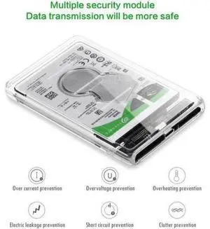 USB-C Type-C to 2.5 Inch SATA SSD HDD External Enclosure Transparent for Laptop & PC USB-C Type-C to 2.5 Inch SATA SSD HDD External Enclosure Transparent for Laptop & PC