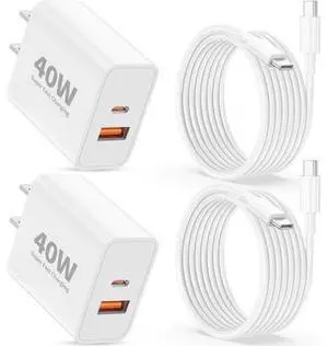 iPhone 17 16 Pro Max Charger Fast Charging 2Pack 40W Dual Port USB C Fast Wall Charger Block with 6FT Type-C Cable Cord for iPhone 17/17 Pro/17 Pro Max/Air/16/16 Pro Max/15/15 Pro/Plus iPad AirPods iPhone 17 16 Pro Max Charger Fast Charging 2Pack 40W Dual Port USB C Fast Wall Charger Block with 6FT Type-C Cable Cord for iPhone 17/17 Pro/17 Pro Max/Air/16/16 Pro Max/15/15 Pro/Plus iPad AirPods