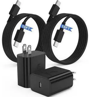 2Pack 45W Super Fast Charger Type C 10ft USB C Wall Charging Block Plug and Long Android Phone Charger Cable Cord for Galaxy S25/S24 Ultra/S23+/S22 Plus/S21/S20/Note 20/iPhone 17 16 15 Pro Max 2Pack 45W Super Fast Charger Type C 10ft USB C Wall Charging Block Plug and Long Android Phone Charger Cable Cord for Galaxy S25/S24 Ultra/S23+/S22 Plus/S21/S20/Note 20/iPhone 17 16 15 Pro Max