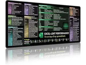 Excel Cheat Sheet Desk pad|excel Mouse pad|Contains Excel Shortcut Keys Lager Mouse pad for Desk| XL31.5 * 11.8in Size|Desk mat for Keyboard and Mouse|Mouse Pads|WaterproofAnti-SlipSmooth Excel Cheat Sheet Desk pad|excel Mouse pad|Contains Excel Shortcut Keys Lager Mouse pad for Desk| XL31.5 * 11.8in Size|Desk mat for Keyboard and Mouse|Mouse Pads|WaterproofAnti-SlipSmooth