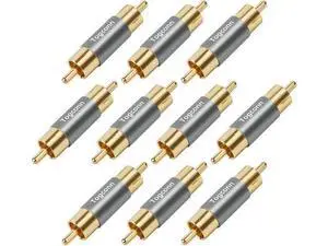 RCA Adapter 10Pack Gold Plated Dual RCA Coupler Connector for Audio Video Extension RCA Adapter 10Pack Gold Plated Dual RCA Coupler Connector for Audio Video Extension