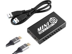 USB 3.0 to Dual HDMI Adapter Compatible with Windows ChromeBook MacBook Support 3.5mm Jack Stereo Output Expand 2 Different Display Screens (Dual HDMI Adapter) USB 3.0 to Dual HDMI Adapter Compatible with Windows ChromeBook MacBook Support 3.5mm Jack Stereo Output Expand 2 Different Display Screens (Dual HDMI Adapter)