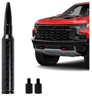 Carbon Fiber Truck Antenna for Chevy Silverado 1500 2500 3500 & GMC Sierra 1999-2025,Chevy Silverado Antenna Truck Accessories,Short Car Video Antennas (5.5''-Black Carbon Fiber 50 Cal Bullet) Carbon Fiber Truck Antenna for Chevy Silverado 1500 2500 3500 & GMC Sierra 1999-2025,Chevy Silverado Antenna Truck Accessories,Short Car Video Antennas (5.5''-Black Carbon Fiber 50 Cal Bullet)
