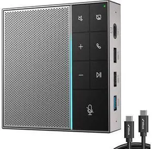HiDock Conference Speaker and Microphone with Mute/Project, Enhanced Voice Pickup & Full Duplex Noise Cancelling Speakerphone, Omnidirectional USB C Speaker for Home Office Meeting-Grey HiDock Conference Speaker and Microphone with Mute/Project, Enhanced Voice Pickup & Full Duplex Noise Cancelling Speakerphone, Omnidirectional USB C Speaker for Home Office Meeting-Grey