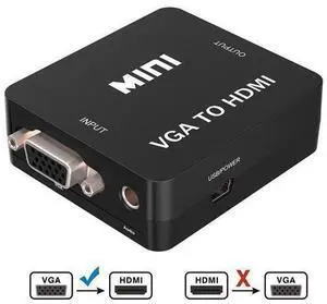 VGA to HDMI Female to Female Adapter Cable with USB Cable and 3.5mm Audio Port Cable Support HDTV for PC Laptop Display Computer Mac Projector (Black) VGA to HDMI Female to Female Adapter Cable with USB Cable and 3.5mm Audio Port Cable Support HDTV for PC Laptop Display Computer Mac Projector (Black)