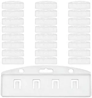 25Pcs Transparent Half Card Badge Holders with Grippers Clear Rigid Plastic Id Sleeve for Work Events Conferences Credit Card 25Pcs Transparent Half Card Badge Holders with Grippers Clear Rigid Plastic Id Sleeve for Work Events Conferences Credit Card