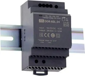 Mean Well DDR-60G-15 DC/DC converter for rail (DIN) 15 V/DC 4 A 60 W Number of outputs: 1 x Content 1 pc(s) Mean Well DDR-60G-15 DC/DC converter for rail (DIN) 15 V/DC 4 A 60 W Number of outputs: 1 x Content 1 pc(s)