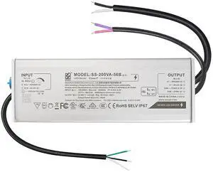 LED Driver, 200W SS-200VA-56B 100-277V AC to 24-56V DC, IP67 Waterproof Transformer Adapter, for High Bay Light, Grow Light, Post Top Lamp and Canopy Light LED Driver, 200W SS-200VA-56B 100-277V AC to 24-56V DC, IP67 Waterproof Transformer Adapter, for High Bay Light, Grow Light, Post Top Lamp and Canopy Light