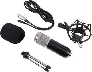 Vaguelly 1set Condenser Microphone Kit for Ktv Live Broadcasts Home Use Lightweight Electroplated Mesh High-Temperature Sprayed Body Vaguelly 1set Condenser Microphone Kit for Ktv Live Broadcasts Home Use Lightweight Electroplated Mesh High-Temperature Sprayed Body