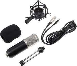 1set Condenser Microphone Set Wired Recording Mic Kit Silver Mesh for Meetings Home Use and Karaoke Professional Sound Capture and Design 1set Condenser Microphone Set Wired Recording Mic Kit Silver Mesh for Meetings Home Use and Karaoke Professional Sound Capture and Design