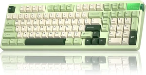 CORBOBO LEOBOG A98-96% Mechanical Keyboard Wireless, Tri-Mode BT5.0/2.4GHz/USB-C, Creamy Keyboard with Number Pad, Gasket Structure Hot Swappable, RGB Backlit Green Gaming Keyboards with Knob for PC CORBOBO LEOBOG A98-96% Mechanical Keyboard Wireless, Tri-Mode BT5.0/2.4GHz/USB-C, Creamy Keyboard with Number Pad, Gasket Structure Hot Swappable, RGB Backlit Green Gaming Keyboards with Knob for PC