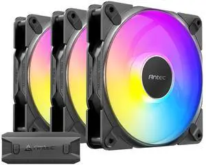 Antec Tranquil ARGB 120mm x 25mm Case Fans - 3 Pack ARGB PWM Fans, 2000RPM, 64.02CFM, 2.45mmHO, 4 Pin PWM & 3 Pin LED Connector Antec Tranquil ARGB 120mm x 25mm Case Fans - 3 Pack ARGB PWM Fans, 2000RPM, 64.02CFM, 2.45mmHO, 4 Pin PWM & 3 Pin LED Connector