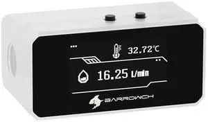G1/4" Digital Flow Temperature Monitor with OLED Display for PC Water Cooling Real-Time Coolant Flow/Temp Sensor, Overheat Alarm & Auto-Shutdown Protection, White G1/4" Digital Flow Temperature Monitor with OLED Display for PC Water Cooling Real-Time Coolant Flow/Temp Sensor, Overheat Alarm & Auto-Shutdown Protection, White