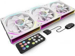 FB120 3 Pack 120mm ARGB PC Cooling Fans - 16.8M Colors & Remote, Infinite Mirror Reverse Fans, PWM Speed Control, High Airflow, Wireless Splicing/Daisy-Chain, Quiet Case Fans for Gaming PC FB120 3 Pack 120mm ARGB PC Cooling Fans - 16.8M Colors & Remote, Infinite Mirror Reverse Fans, PWM Speed Control, High Airflow, Wireless Splicing/Daisy-Chain, Quiet Case Fans for Gaming PC