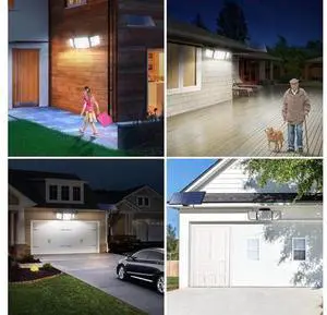 intelamp Solar Lights Outdoor, 3 Head Solar MotionSensor Lights for Outside, lP65 Waterproof,Separate Panel with 9FT Cable RemoteControl Wall Lights intelamp Solar Lights Outdoor, 3 Head Solar MotionSensor Lights for Outside, lP65 Waterproof,Separate Panel with 9FT Cable RemoteControl Wall Lights